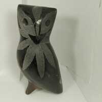 70s, Mexican, Hand Painted, Tonala, Owl, Figurine, 6 inches