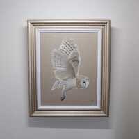 Barn owl oil painting