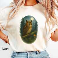 Great Horned Owl Shirt | Forest Guardian Watercolor Owl Art | Mystical Nocturnal Nature Shirt | Gift