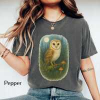 Barn Owl Shirt | Forest Guardian Watercolor Owl Art | Mystical Woodland Nature Shirt for Owl Lovers
