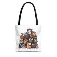 Owl Tote Bag, Cute Owl Pyramid Design, Animal Lover Gift, Reusable Shopping Bag, Eco-Friendly Tote, 