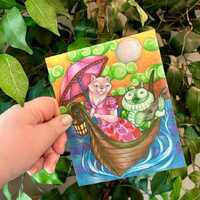 The Owl and the Pussycat Art | Children's Illustration | 5x7 postcard | 8x10 Art Print