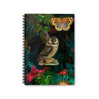 Nature-Inspired Spiral Notebook - Beautiful Owl & Butterfly Design, Wildlife Journal, Eco-Friend