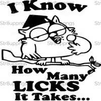 Whimsical Owl with Ice Cream - I Know How Many LICKS It Takes - Fun Clipart for Instant Download and
