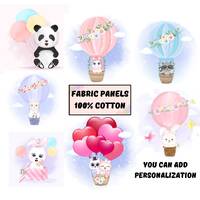 Baby quilt panels fabric, Owl fabric, panda bear fabric, unicorn fabric panel, sheep fabric, hare pr