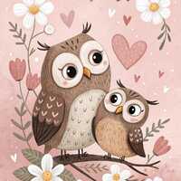 Owl on Branch Clipart 43 Floral Owl Illustrations Cute Woodland Animal JPEGS Tree Branch &  Flow