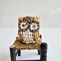 handmade 3" seashell owl sculpture figurine
