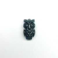 Natural Black Onyx Beautiful Carved Hand-Made OWL, (Hole Also Possible )