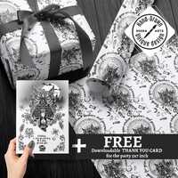 Spiritual Owl Tattoo Style Wrapping Paper Thank You Wise Owl Mandala illustration Boho Animal Gift P