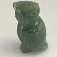 Vintage Carved Jade Great Horned Owl Jadeite Nephrite Owl Figurine Lover Antiques and Vintage