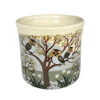 Otagiri Owl Mug-Owl Family in a Tree 12 oz Capacity-3.5"X3.5"-No Handle,Japan Stoneware Mu
