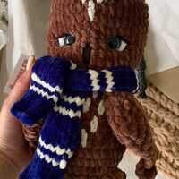 Plushies Hedwig, Polar owl, Harry Potter’s owl with Ravenclaw scarf, Hogwarts owl delivery, ow