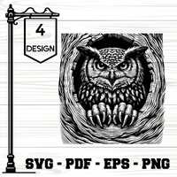 Owl Line Art SVG: Engraving & Sublimation Design (Digital Download)