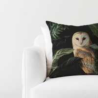 Barn Owl Woven Tapestry Pillow - Nature Home Decor, Bird Tapestry Sofa Cushion