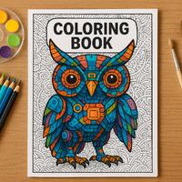Techno Owl Coloring Book | 6x9" Printable PDF | Digital Download | 10 Pages of Intricate Design