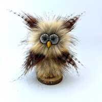 Faux Fur Fluffy Owl: Polymer Clay Details
