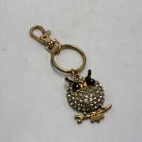 vintage rhinestone owl keychain