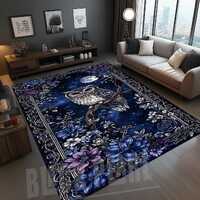 Owl Rug,  Navy Rug, Owl Decor Rug, Owl Area Rug, Owl Design Rug, Creative Owl Rug, Owl Themed Rug, O