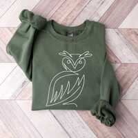 Minimalist Owl Sweatshirt, Cute Owl Hoodie, Owl Lover Shirt, Night Owl T-Shirt, Animal Lover Shirt, 