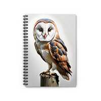 Barn Owl-Themed Spiral Notebook, Nature Lover's Journal, Gift for Writers, School Supplies, Uniq