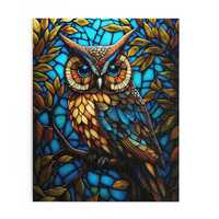 Stained Glass Owl Jigsaw Puzzle | 120/252/500 Piece Options | Vibrant Wildlife Art with Whimsical Co