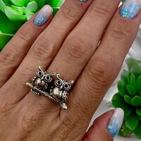 Silver sterling ring , ring Exclusive,  owl bird, lovers sterling silver 925,  owl ring, Bubo owl , 