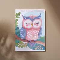 Pink Owl Birthday Invitation: Girls Party, Editable Template (Digital Download)