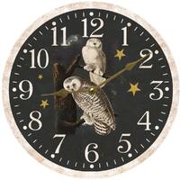 Whimsical Snowy Owl Clock