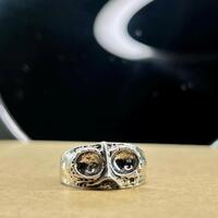 Vintage Antique Sterling Silver Nature Owl Animal Ring Size 9