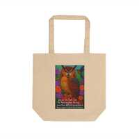 Vibrant Owl Eco Tote Bag, Reusable Shopping Tote, Gift for Nature Lovers, Bohemian Style, Inspiratio
