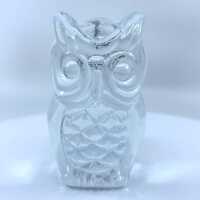 Vintage Viking Glass Owl Figurine With Original Sticker, MCM Collectible Art Glass Owl, Retro Owl Fi
