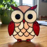 Owl Stained Glass Pattern Digital Download, Owl Suncatcher Stained Glass Pattern, Modern Suncatcher,