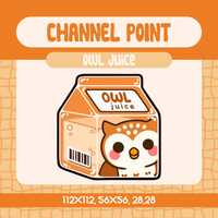 Kawaii Owl Juice Box Emote for Twitch Stream (Digital Download)