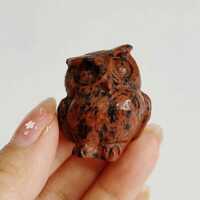 Natural jade carved owl statue