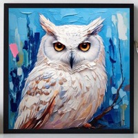Owl Painting ORIGINAL ART on Canvas Custom Order Textured Oil Artwork Animal Wall Decor Impasto Uniq