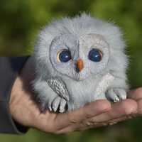 owl,ooak ,handmade gift, furry animal, kawaii plush, poseable doll black friday