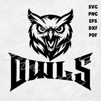 Fierce Owls Mascot Logo | Bold Owl Head Vector Design svg png eps  pdf for School Teams, Apparel, Ba