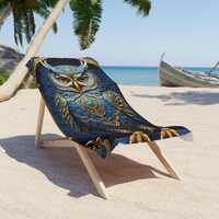 Owl Mandala Beach Towel, Boho Pool Towel, Summertime Essential, Gift for Nature Lovers, Stylish Sand