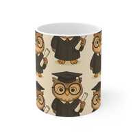Graduation Owl Mug, Cute Grad Gift, Personalized Mug for Students, Coffee Cup for Commencement, Owl 