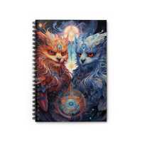 Celestial Animals Spiral Notebook, Fantasy Owl Sketchbook, Gift for Artists, Journaling Essentials, 
