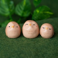 Mini Owl Trio | Set of 3 Handmade Ceramic Forest Figurines