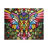 Puzzle, Colorful Stained Glass Owl 520-piece, Jigsaw, Brain Teaser, Fun Family Activity, Relaxing Ho