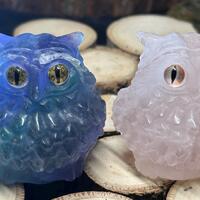 Carved Gemstone Owl Figurine