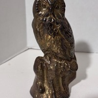8&rdquo; Vintage Brass Owl
