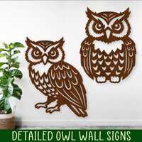 Owl Silhouette Laser Cut Shapes: SVG Vector File (Digital Download)