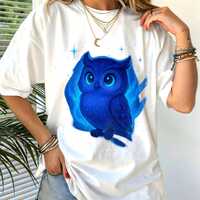 Celestial Blue Owl T-Shirt – Cute Galaxy Bird Graphic Tee, Kawaii Animal Shirt for Owl Lovers