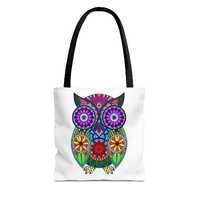 Colorful Owl Tote Bag, Boho Style, Eco-Friendly Carrier, Perfect for Gifts, Summer Outings, Art Love