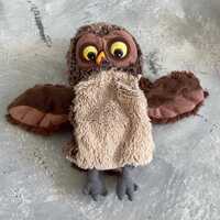 Ikea Vandring Uggla - Owl Plush - Hand Puppet - Brown Bird Golf Club Cover Brown - Toddler Toys
