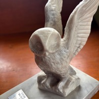 Original vintage Pearlite Marblecraft owl carving by Glenys Peach