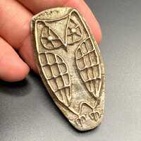 Vintage Native American Owl Sandcast Sterling Silver Pin Brooch